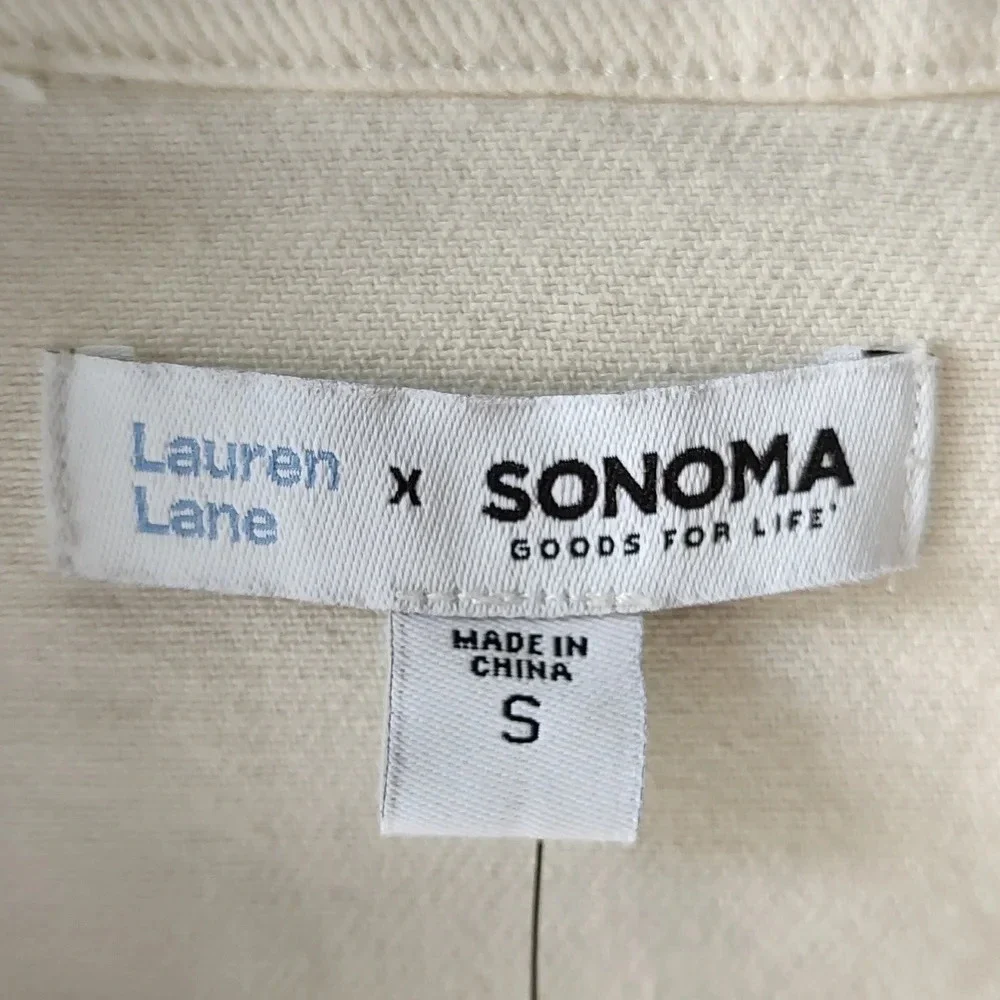 Lauren Lane/Sonoma White Wash Denim Crop Jacket Size S
